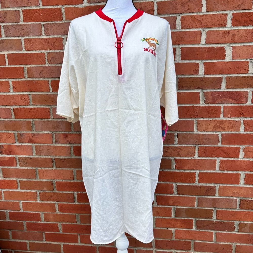 NWT Vintage Beanzie Pine Springs Milling Co. Silver Fox Cream Sleep Dress OS